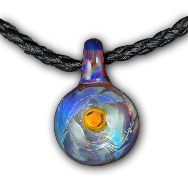 a handmade glass orynoco life force pendant